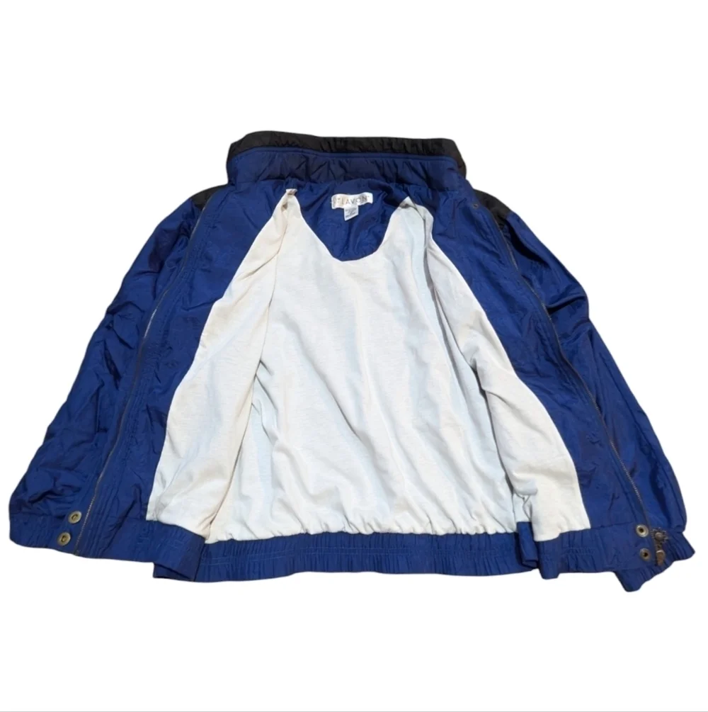 Vintage 80s 90s Lavon Retro Embroidered Windbreaker Jacket Blue XL